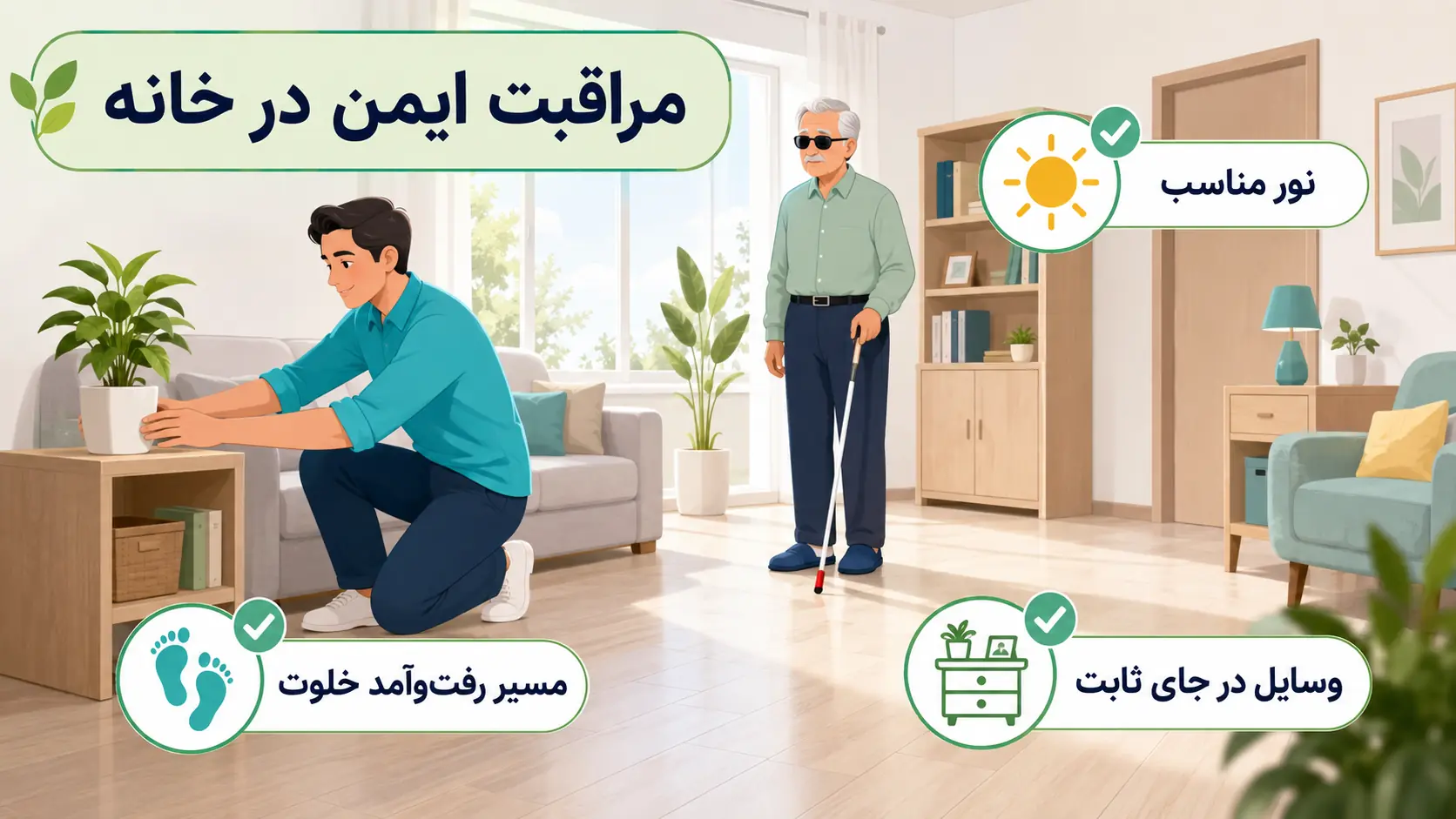مراقبت بیمار دارای مشکلات بینایی بعد از سکته مغزی