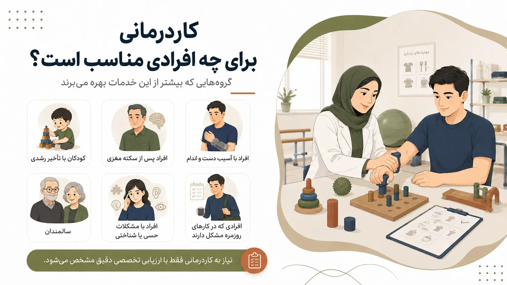 چه افرادی به کاردرمانی نیاز دارند
